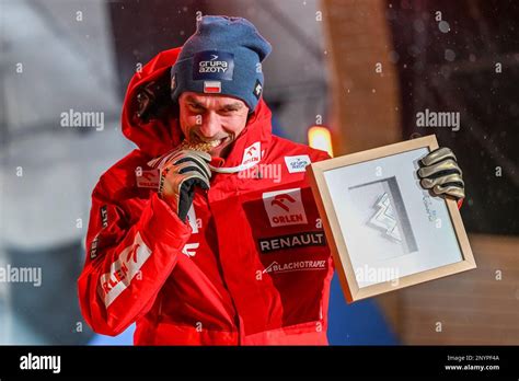 Planica Slovenia 01st Mar 2023 Piotr Zyla Of Poland Poses With His