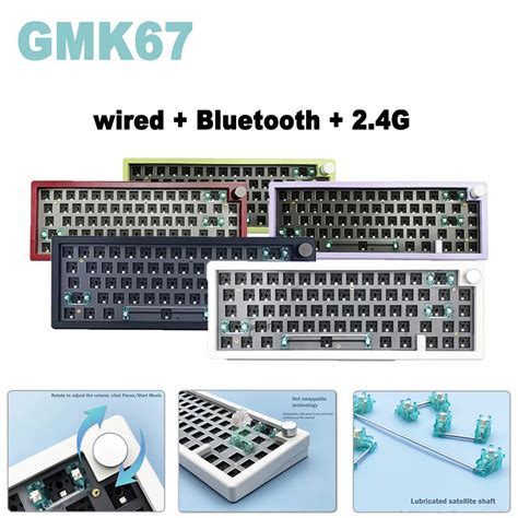 Gmk67 Hot Swappable Mechanical Keyboard Gasket Kit Rgb Backlit Bluetooth 2 4g Wireless Wired 3