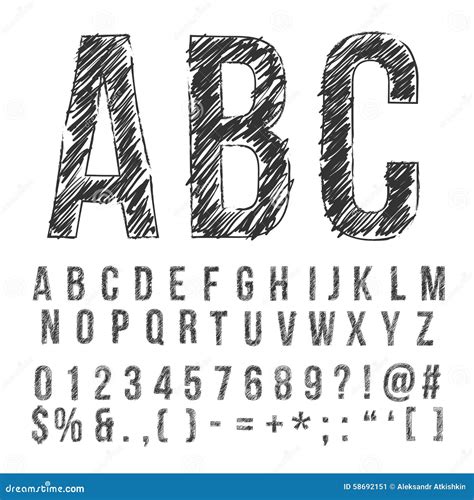 Pencil Font Stock Vector Illustration Of Doodle Numbers