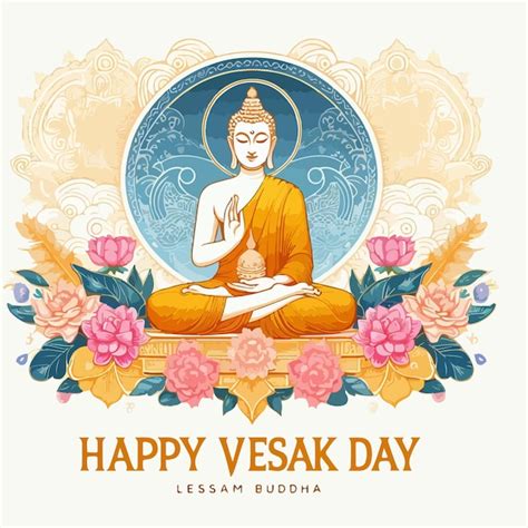 Feliz D A De Vesak Y Buda Purnima Ilustraci N Vectorial Con El Se Or