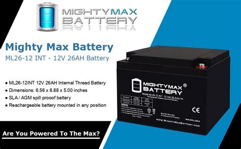 Amazon Mighty Max Battery ML26 12INT 12 Volt 26 AH Internal