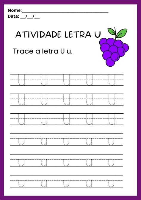 Atividades Com A Letra U Maiúscula E Minúscula Para Imprimir