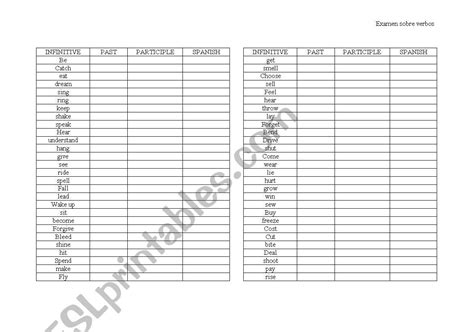 Irregular Verbs Test