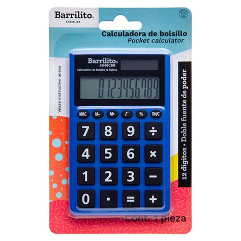 CALCULADORA DE BOLSILLO 12DIG BARRILITO 8046CBB La Cadena