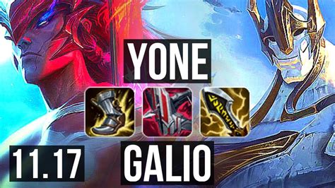 YONE Vs GALIO MID Quadra 2400 Games 1 2M Mastery Godlike KR