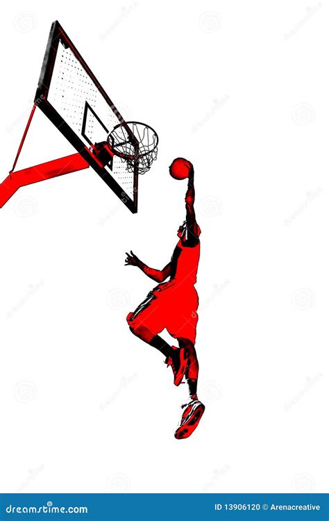 Basketball Slam Dunk stock illustration. Illustration of exercise - 13906120