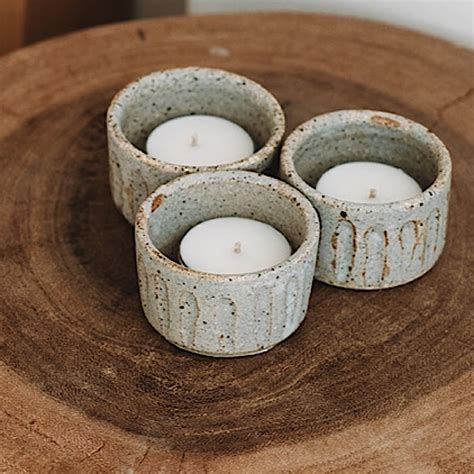 Set Of 3 Ceramic Tea Light Holders Made In Noosa Tres Noosa