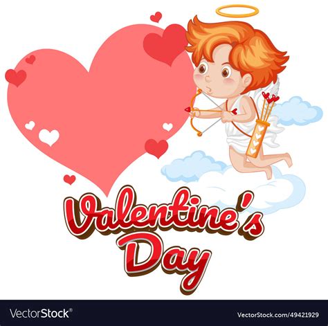 Cute angel cartoon character holding heart arrow Vector Image