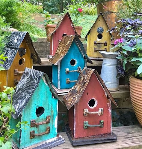 Barn Wood & Tin Birdhouses | Rustic Birdhouse | Unique Bird House Gift ...