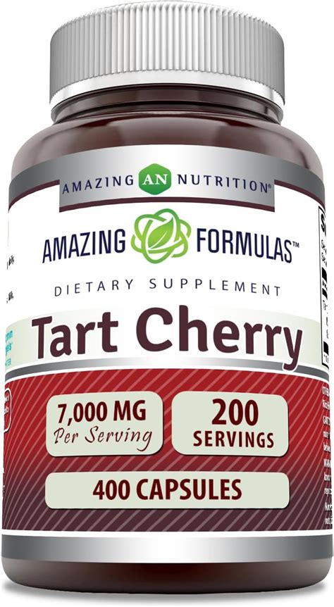 Amazing Formulas Tart Cherry Extract 7000mg Per Serving Capsules Supplement Non