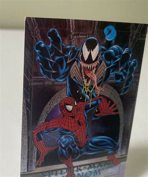 Mavin 1992 Marvel Masterpieces Series 1 SPIDERMAN Vs VENOM Battle