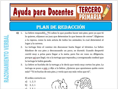 Plan De Redacci N Para Tercero De Primaria Ayuda Para Docentes