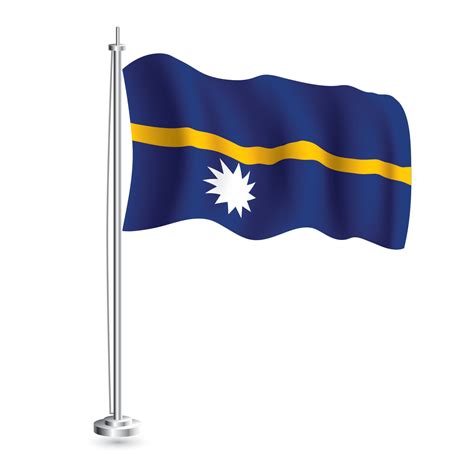 Nauru Flag. Isolated Realistic Wave Flag of Nauru Country on Flagpole ...