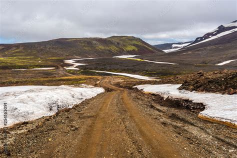 Road through Snaefellsjokull National Park in Snaefellsnes peninsula in Western Iceland. Stock ...