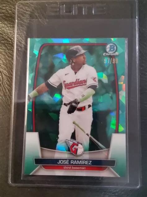 JOSE RAMIREZ 2023 Bowman chrome saphir édition aqua parallèle 97 99