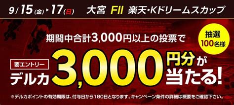 大宮競輪fii 楽天・kドリームスカップ 投票キャンペーン 競輪投票は【楽天kドリームス】