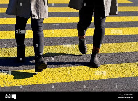 Zebra crossing pedestrians Stock Photo - Alamy