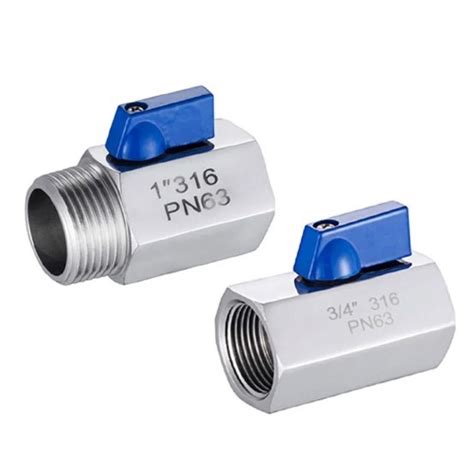 Heavy Type Stainless Steel 316 2pc Pn63 F F Mini Thread Ball Valves