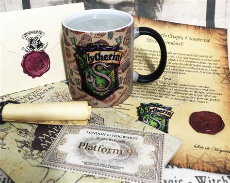 Caneca Mágica Harry Potter Termossensível modelo Sonserina carta