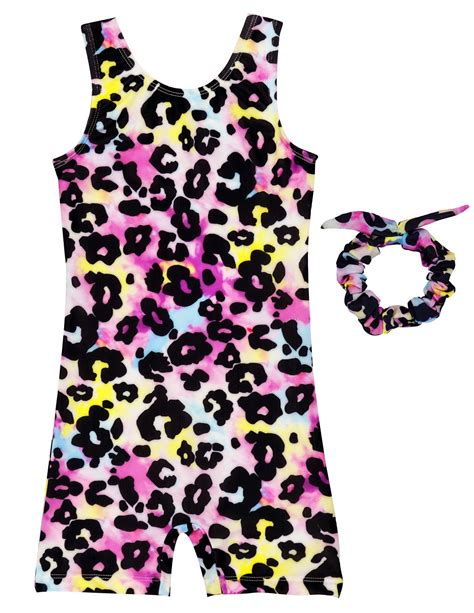 FOORSHES Gymnastics Leotards for Girls with Shorts - Leopard Print - 8 Years | Tumbling Dance ...