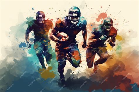 Premium Photo | American football players running background