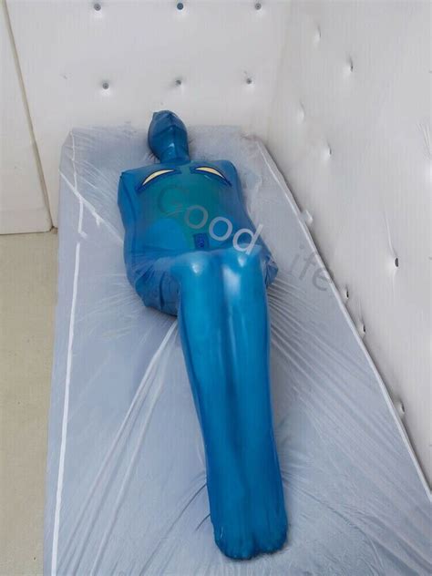 Latex Catsuit Sleep Sack Body Bag Open Nose Chest And Crotch Zipper