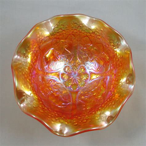 Fenton Lions Marigold Carnival Glass Footed Bowl Carnival Glass