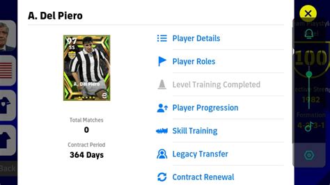 100 Rated A Del Piero Max Level Max Rating Efootball 2023 Level Up