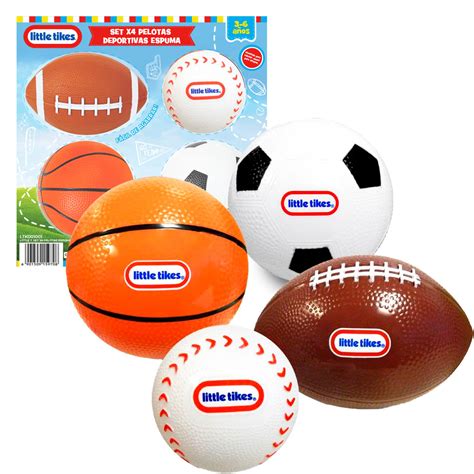 Pack X4 Pelotas Deportivas Espuma Little Tikes Niños El Rey del