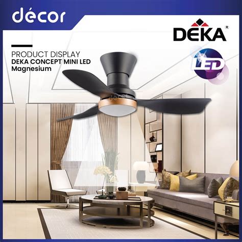 DEKA Fan DEKA CONCEPT MINI LED 34 3 Blades 14 Speed DC Motor Remote