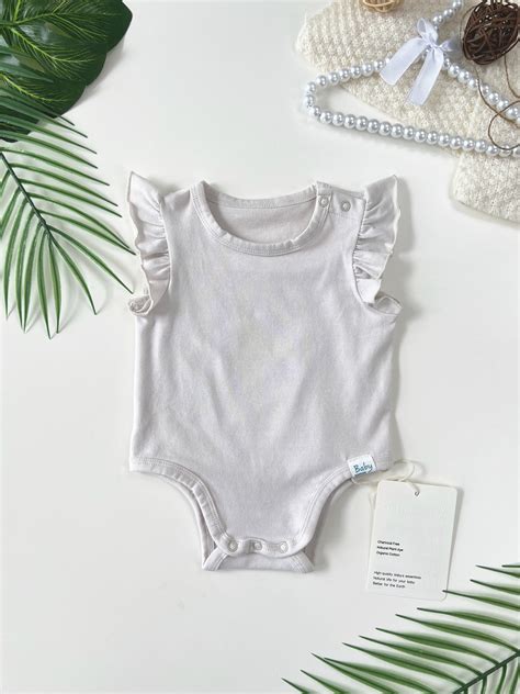 Baby Girl Ruffle Sleeve Bodysuit Bodysuit Romper Senseng