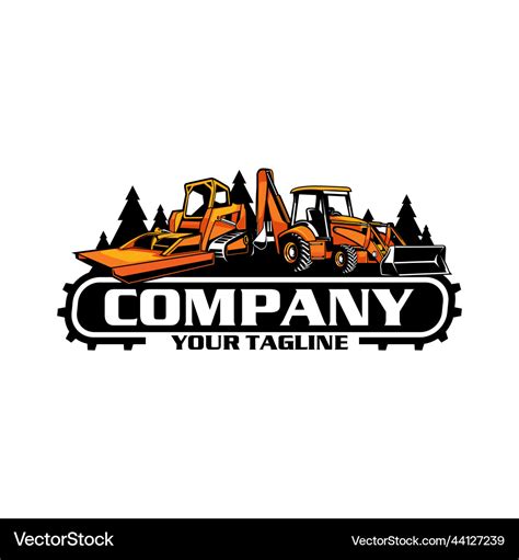 Backhoe Loaders Logo Tractor With Bucket Logo Vector Image