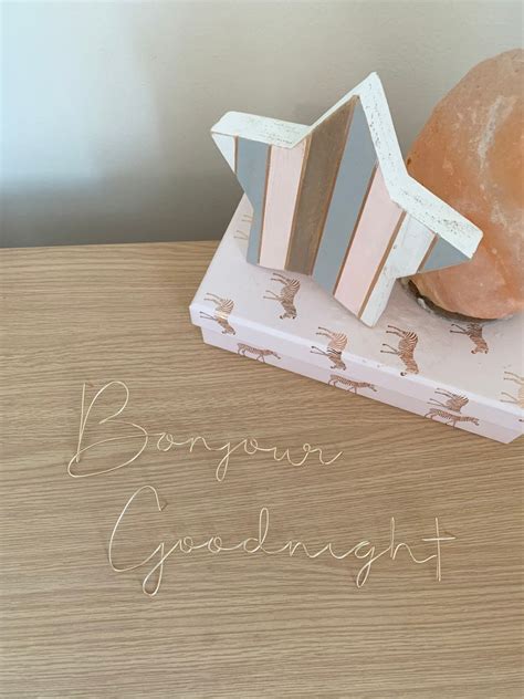 Bonjour Goodnight Wire Words Wall Decor Wire Sign Wire Etsy