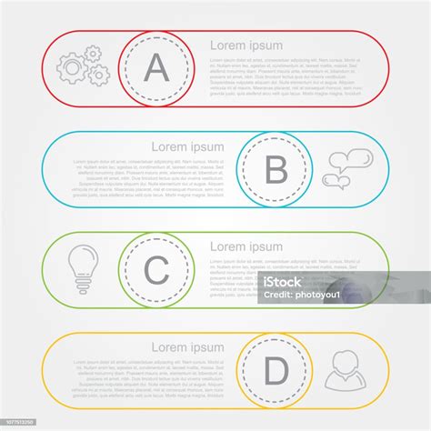 Modern Number List Infographic Banner Circles Stock Illustration