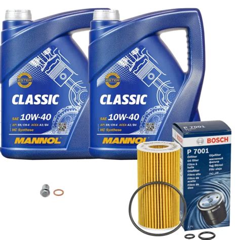 BOSCH INSPECTION SET 10L Mannol Classic 10W 40 Pour Mercedes Classe C