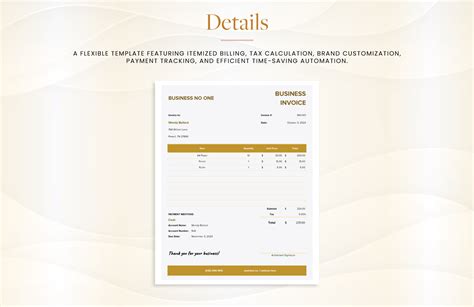 Business Invoice Template - Download in Excel, Google Sheets | Template.net