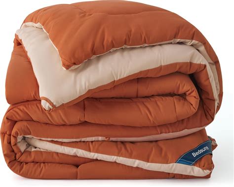 Bedsure Comforters Queen Size Duvet Insert Burnt Orange Linen