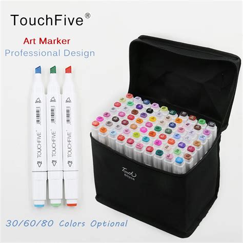 Touchfive 80 Colors Art Marker Set Alcohol Based Brush Pen Liner Dual