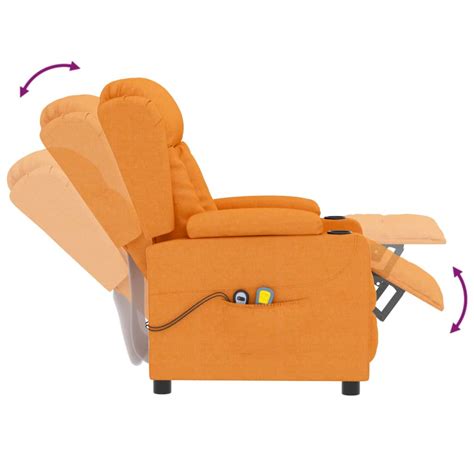 WXS Fauteuil inclinable de massage électrique Jaune foncé Tissu