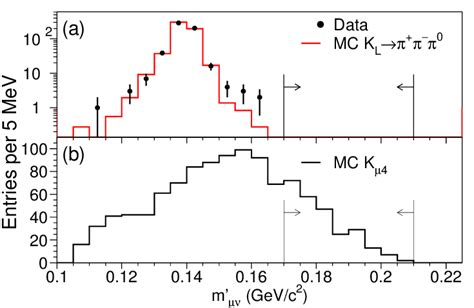 For the two kaon energy solutions, the invariant muon-neutrino mass ...