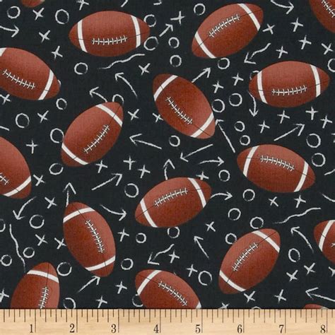 Timeless Treasures Sports Footballs Black Timeless Treasures