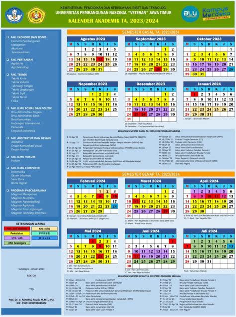 Pengumuman Kalender Akademik T A Dan Jadwal Kegiatan Genap