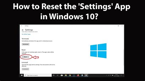 How To Reset The Settings App In Windows Youtube