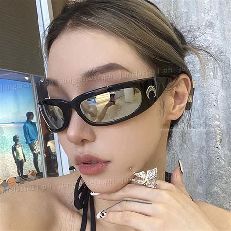 Y2k Top Ins New Moon Rectangular Sunglasses Trend Hip Hop Punk Sun Glasses Street Shooting Retro