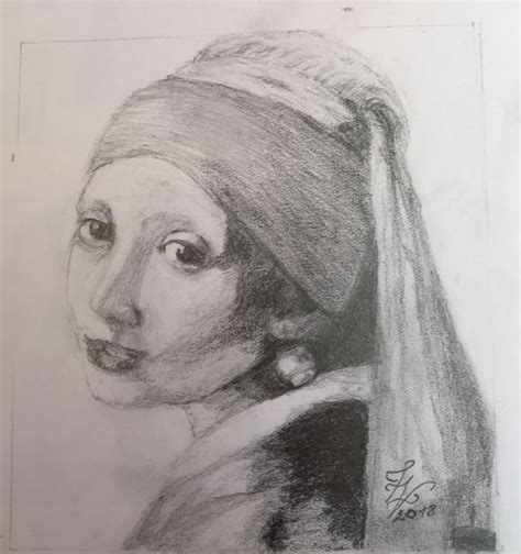 La Jeune Fille À La Perle Johannes Verm Drawing by Zoé Valy Artmajeur