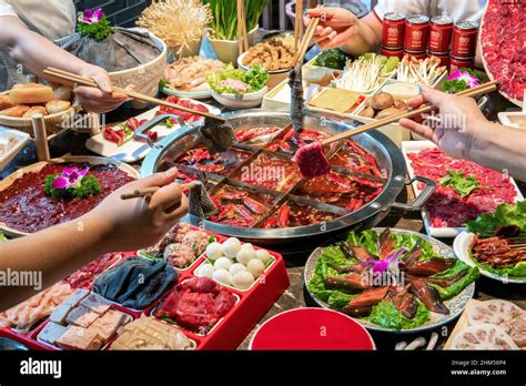 Mountain City Of Chongqing Hot Pot Cuisine Stock Photo Alamy