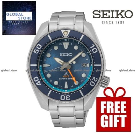 Seiko Sfk J Prospex Sea Sumo Solar Gmt Blue Sfk Shopee Malaysia