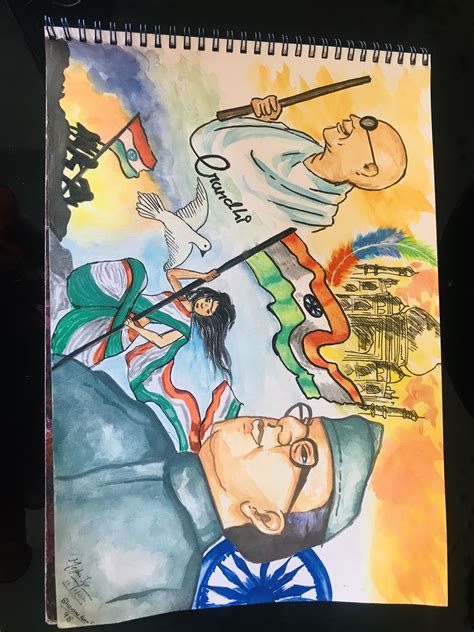 happy independence day ideas poster drawing independence day