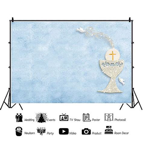 Buy Leowefowa First Holy Communion Backdrop X Ft Silver Glitter