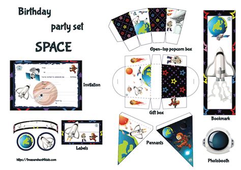 Space Birthday Party Printables For Kids Treasure Hunt 4 Kids